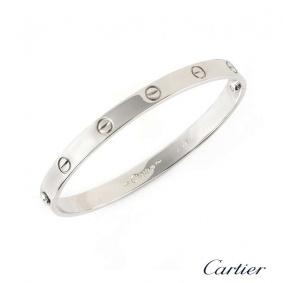 Cartier 18k White Gold Love Bracelet Size 19 B6035419